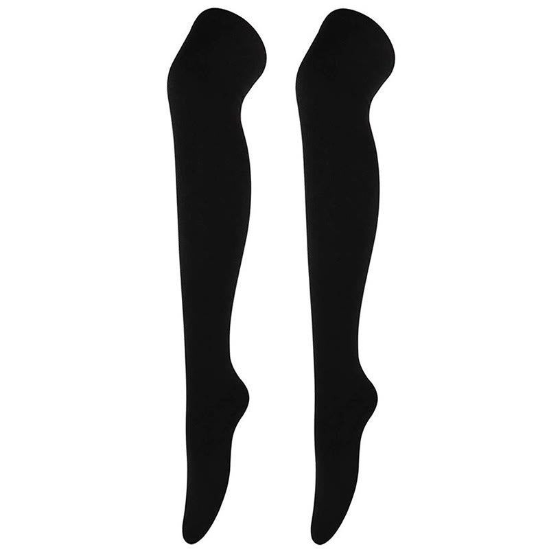 Plusock Casual Soft Thigh High Socks(6 Pairs) - Black - One Size - image 5