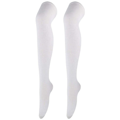 Plusock Casual Soft Thigh High Socks(6 Pairs) - White - One Size - image 6