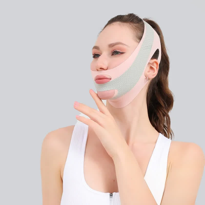 Plusock Dual-Sided V Elastic Firming Face Wrap - Pink - image 1