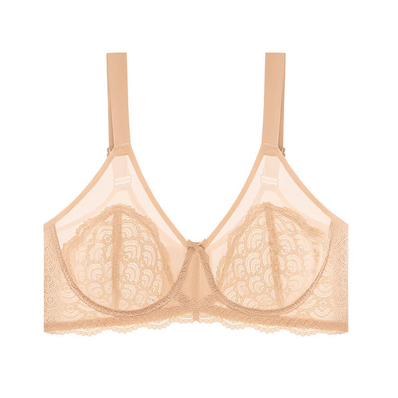 Plusock Supportive Lace Comfort Full Coverage Bra - Nude - 46 - F - image 6