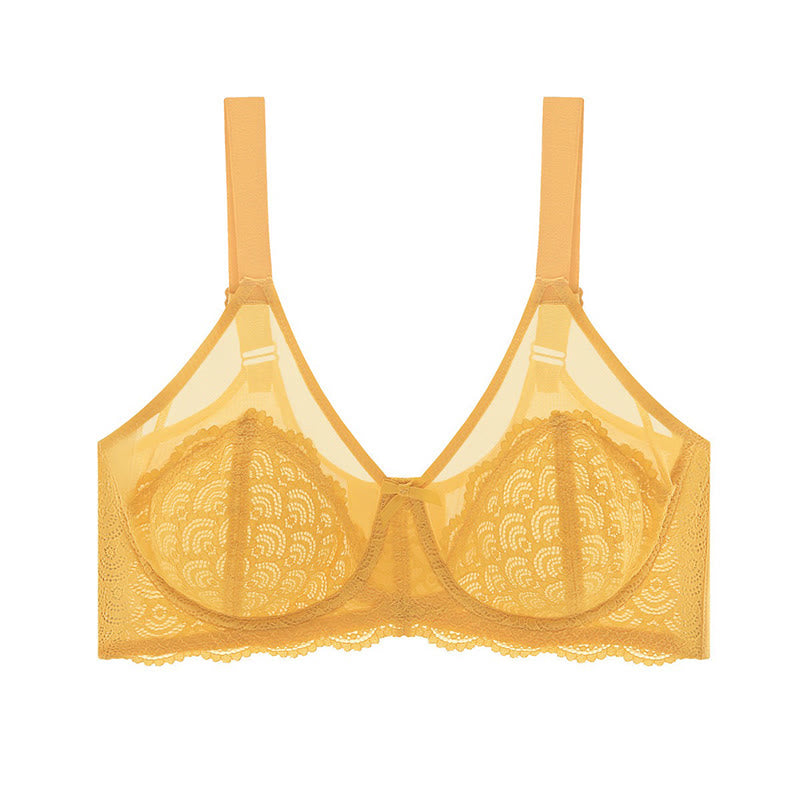 Plusock Supportive Lace Comfort Full Coverage Bra - Yellow - 46 - F - image 8