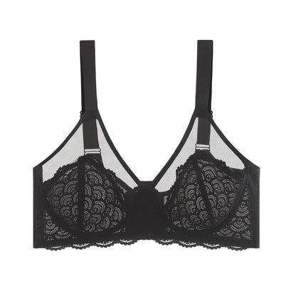Plusock Supportive Lace Comfort Full Coverage Bra - Black - 46 - F - image 9