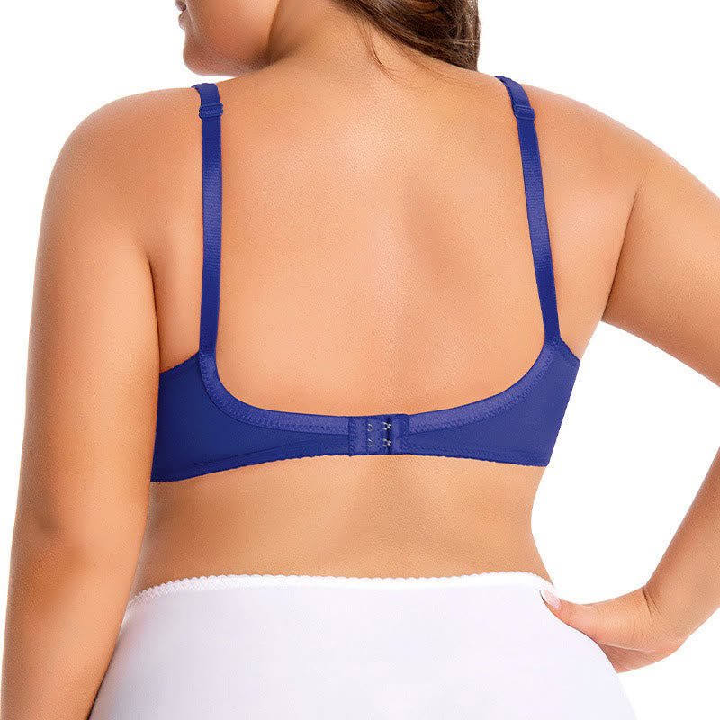 Plusock Silver Flower Embroidery Pattern Full Coverage Bras - image 8