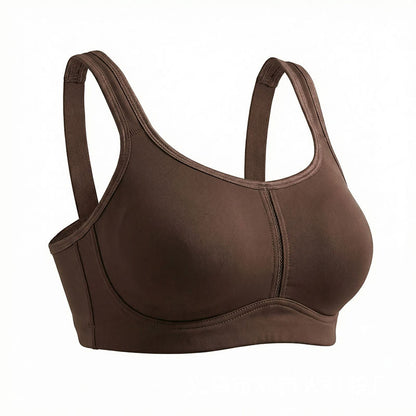 Plusock Scoop Neck Wide Strap Wireless Bra - Coffee - 48 - D - image 3