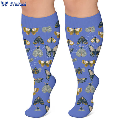 Plusock Plus Size Butterfly Trio Pastel Compression Socks - image 4