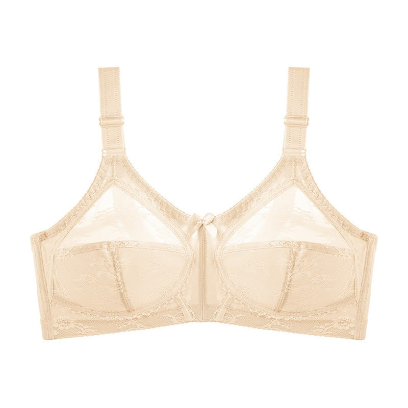 Plusock Lace Bow Full Coverage Bras - Nude - 50 - D - image 9
