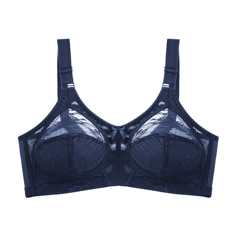 Plusock Lace Bow Full Coverage Bras - Dark Blue - 50 - D - image 10