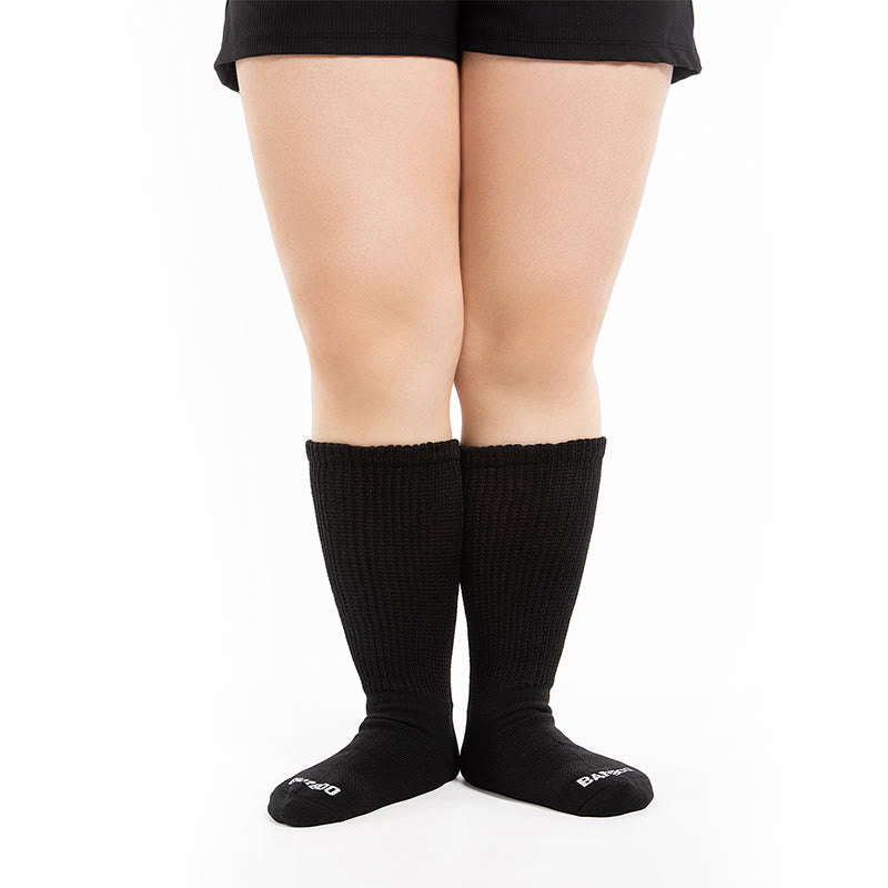 Plusock Plus Size Bamboo Solid Color Knee High Socks(3 Pairs) - image 1
