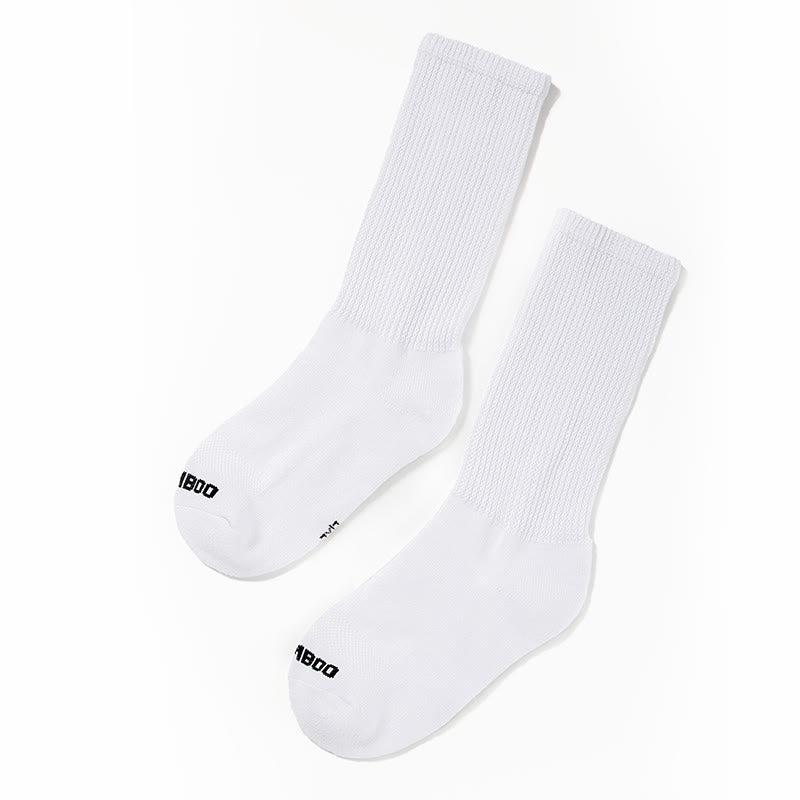 Plusock Plus Size Bamboo Solid Color Knee High Socks(3 Pairs) - White - EU40-44(US7-10) - image 9