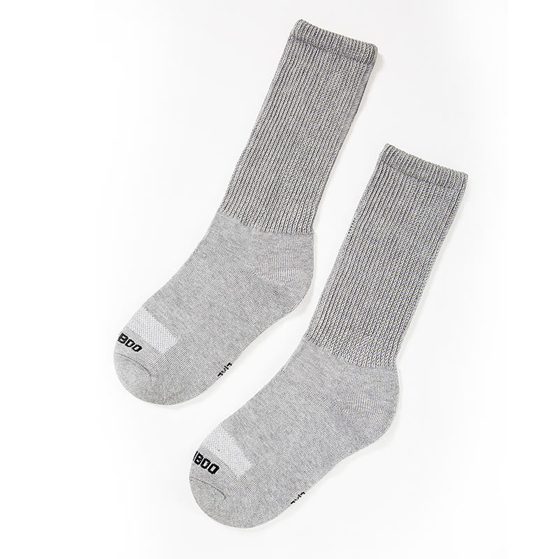 Plusock Plus Size Bamboo Solid Color Knee High Socks(3 Pairs) - Grey - EU40-44(US7-10) - image 10