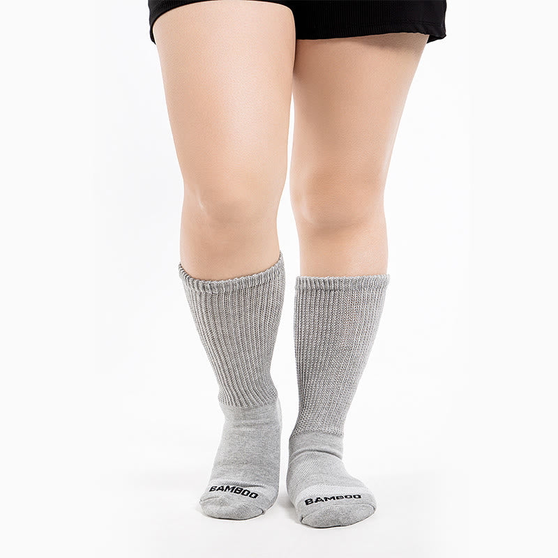 Plusock Plus Size Bamboo Solid Color Knee High Socks(3 Pairs) - image 4