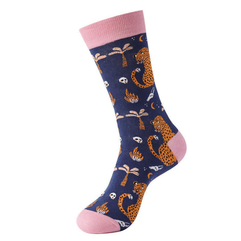 Plusock Forest Leopard Print Quarter Socks(3 Pairs) - image 6