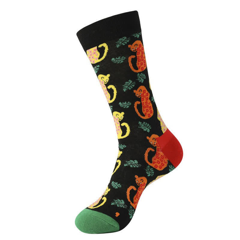 Plusock Forest Leopard Print Quarter Socks(3 Pairs) - image 7