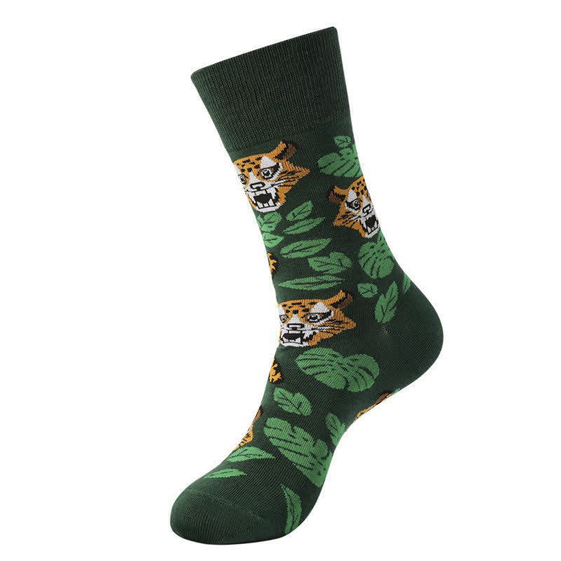 Plusock Forest Leopard Print Quarter Socks(3 Pairs) - image 5