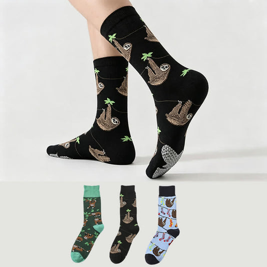 Plusock Sloth Grip Quarter Socks(3 Pairs) - Multicolor - EU38-45(US5-11) - image 0