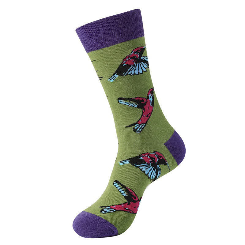 Plusock Tropical Bird Quarter Socks(3 Pairs) - Purple - EU38-45(US5-11) - image 2