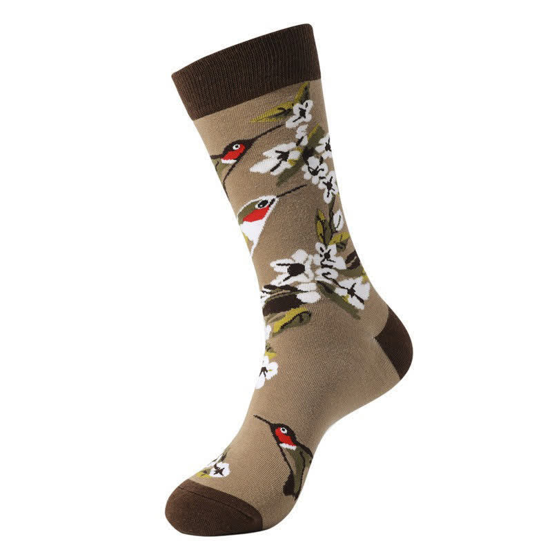 Plusock Tropical Bird Quarter Socks(3 Pairs) - Coffee - EU38-45(US5-11) - image 3