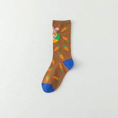 Plusock Funny Cartoon Grid quarter Socks (4 Pairs) - Blue - EU36-40(US3-7) - image 2