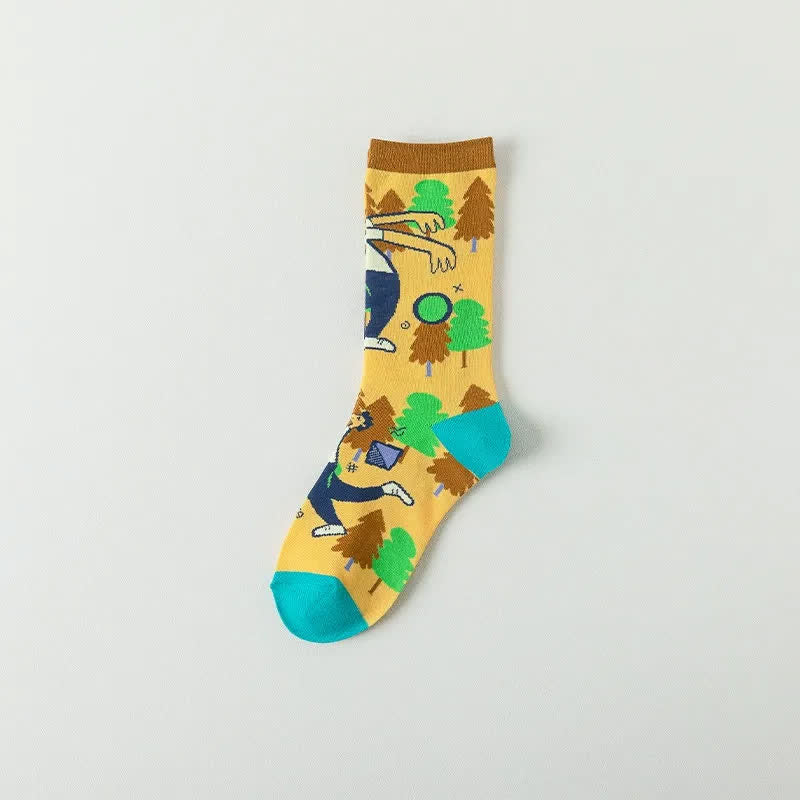 Plusock Cute Cartoon Characters Quarter Socks(4 Pairs) - Yellow - EU36-40(US3-7) - image 9