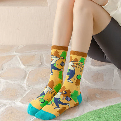 Plusock Cute Cartoon Characters Quarter Socks(4 Pairs) - image 1