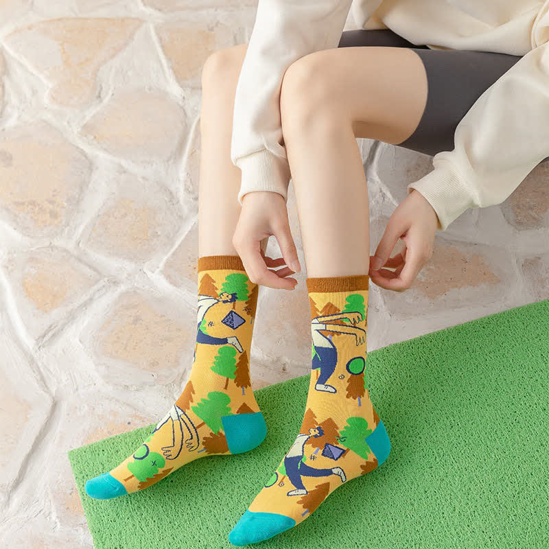 Plusock Cute Cartoon Characters Quarter Socks(4 Pairs) - image 2