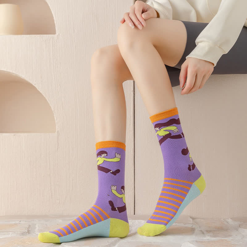 Plusock Cute Cartoon Characters Quarter Socks(4 Pairs) - image 5