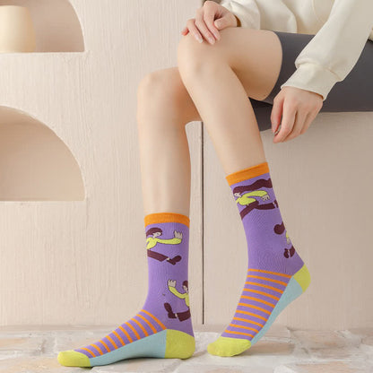 Plusock Cute Cartoon Characters Quarter Socks(4 Pairs) - image 5