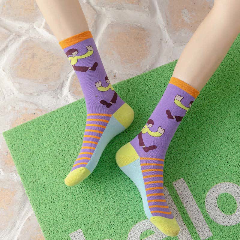 Plusock Cute Cartoon Characters Quarter Socks(4 Pairs) - image 4