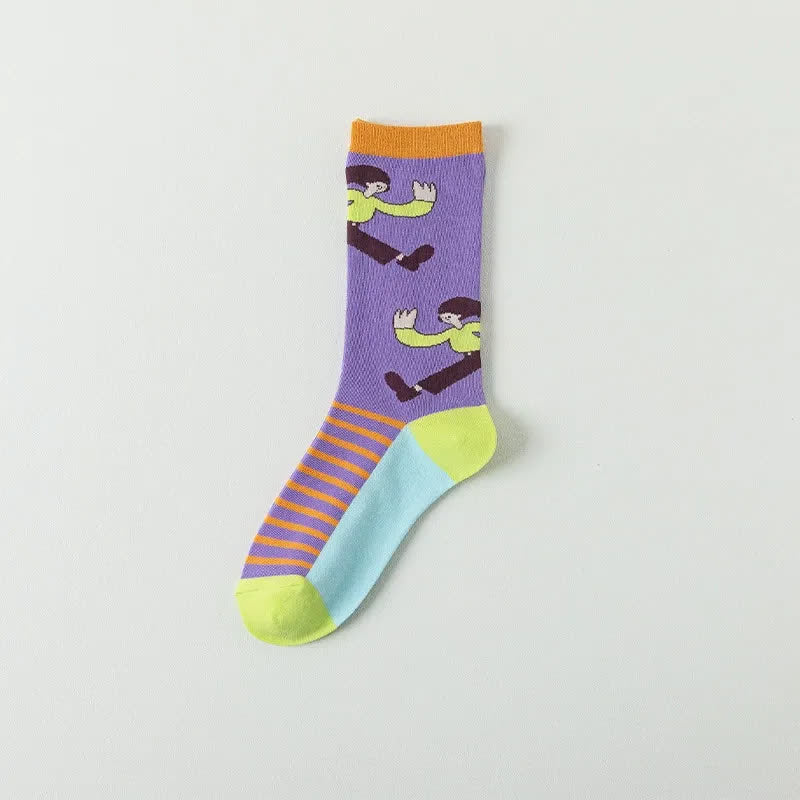 Plusock Cute Cartoon Characters Quarter Socks(4 Pairs) - Purple - EU36-40(US3-7) - image 10