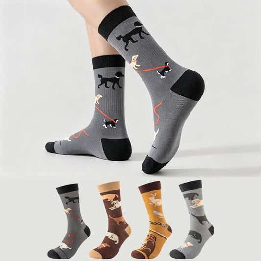 Plusock Playful Dog Rabbit Quarter Socks - Multicolor - EU38-45(US5-11) - image 0