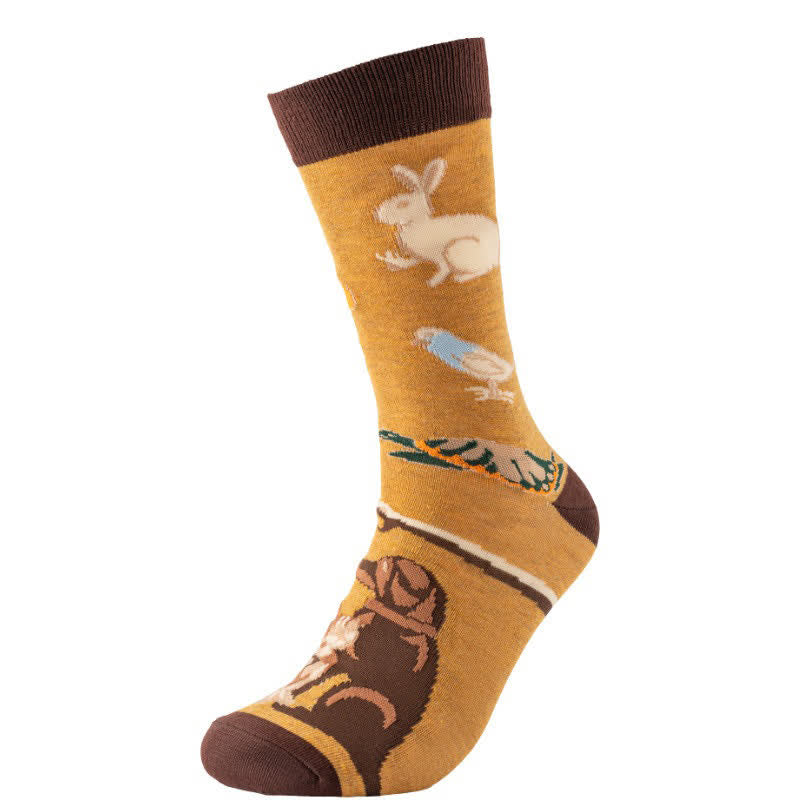 Plusock Playful Dog Rabbit Quarter Socks - Yellow - EU38-45(US5-11) - image 4