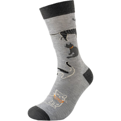 Plusock Cute Cat Quarter Socks(4 Pairs) - Grey - EU38-45(US5-11) - image 3