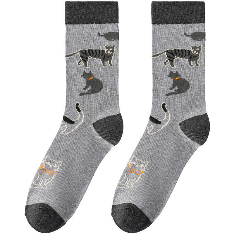 Plusock Cute Cat Quarter Socks(4 Pairs) - image 7