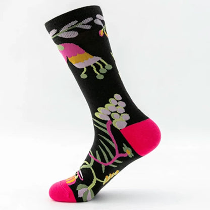 Plusock Funny Colorful Floral Pattern Quarter Socks(5 Pairs) - image 8