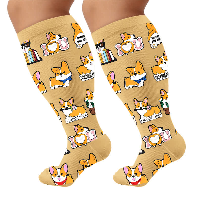 Plusock Plus Size Animal Medley Compression Socks - Yellow(1 Pair) - 4XL - image 5
