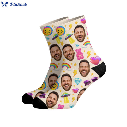 Plusock Funny Pattern Custom Face Socks - image 0