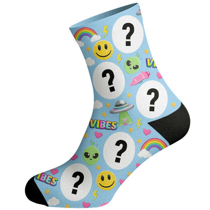 Plusock Alien Pattern Custom Face Socks - image 2