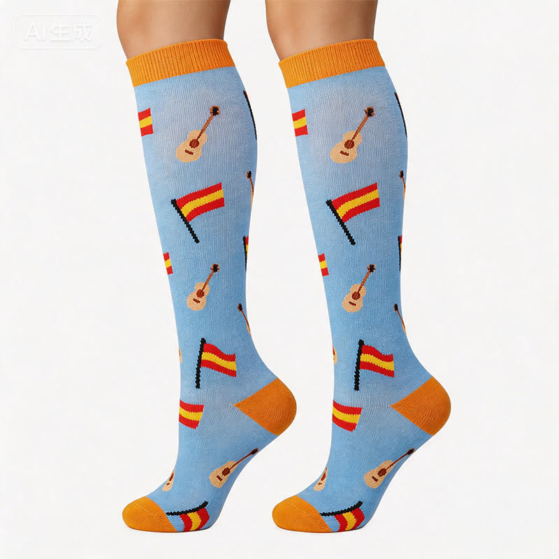 Plusock National Flags Compression Socks(6 Pairs) - Spain - S/M - image 6