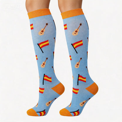 Plusock National Flags Compression Socks(6 Pairs) - Spain - S/M - image 6