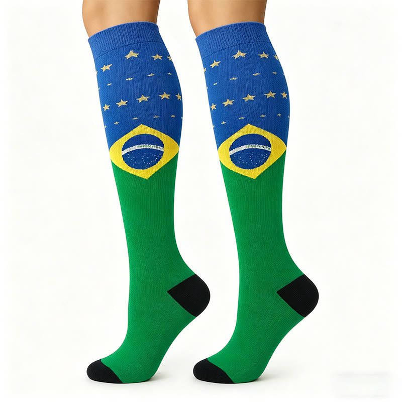 Plusock National Flags Compression Socks(6 Pairs) - Brazil - S/M - image 3