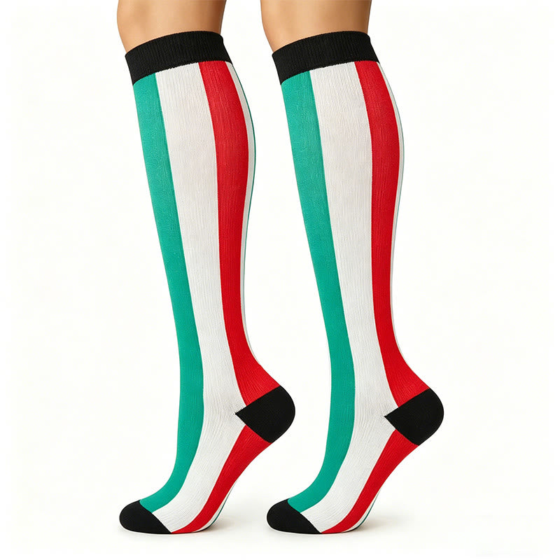 Plusock Flag Stripe Compression Socks(5 Pairs) - Italy - S/M - image 1