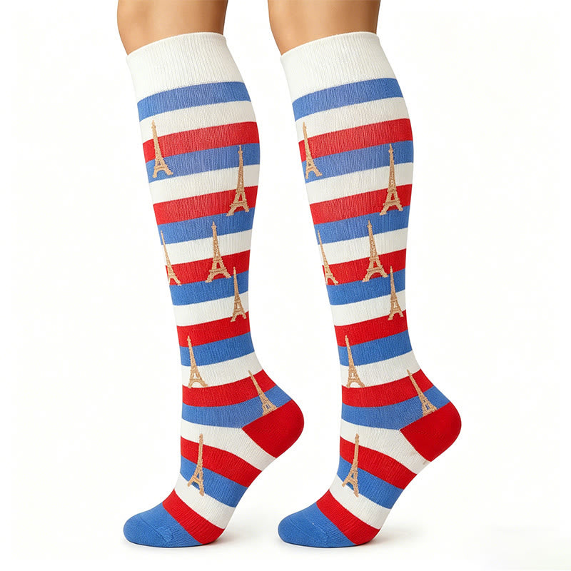 Plusock Flag Stripe Compression Socks(5 Pairs) - France - S/M - image 4