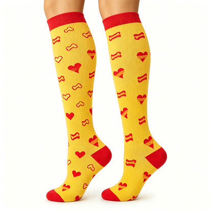 Plusock Union Flag Sport Compression Socks(6 Pairs) - Yellow - S/M - image 3