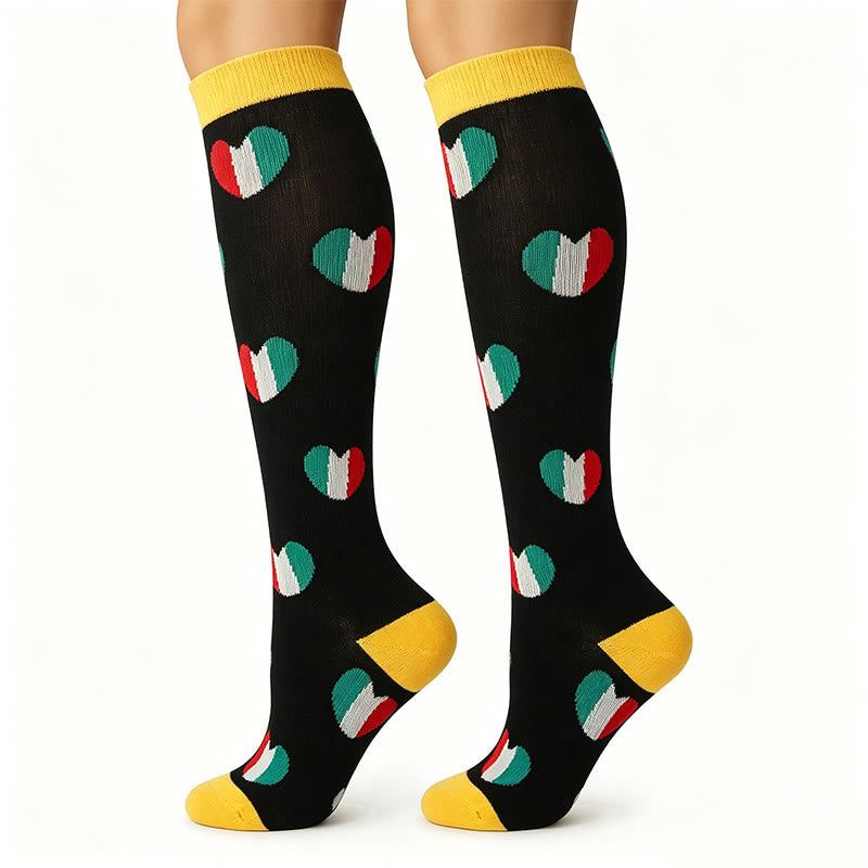Plusock Union Flag Sport Compression Socks(6 Pairs) - Black - S/M - image 1