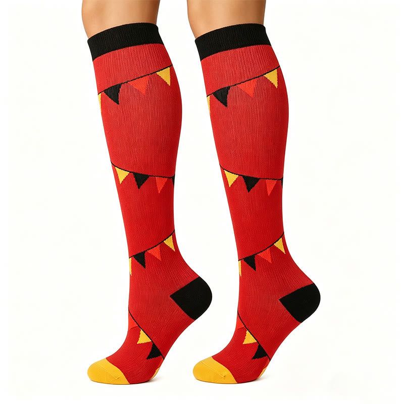 Plusock Union Flag Sport Compression Socks(6 Pairs) - Red - S/M - image 2