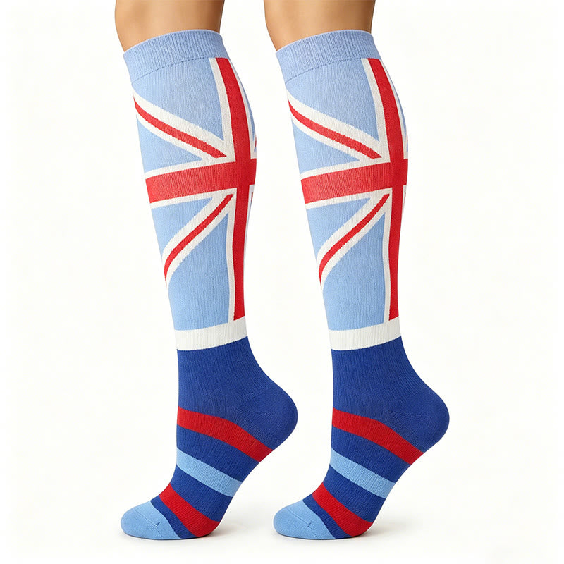 Plusock Union Flag Sport Compression Socks(6 Pairs) - Light Blue - S/M - image 5