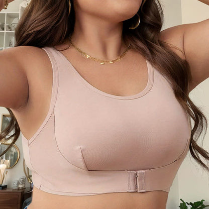 Plusock Front Closure Sport Wireless Bra - Nude - 4XL - image 8