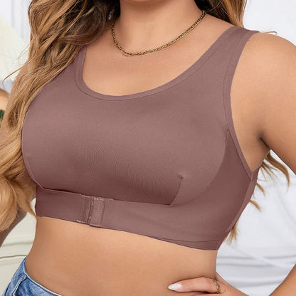 Plusock Front Closure Sport Wireless Bra - Purple - 4XL - image 4