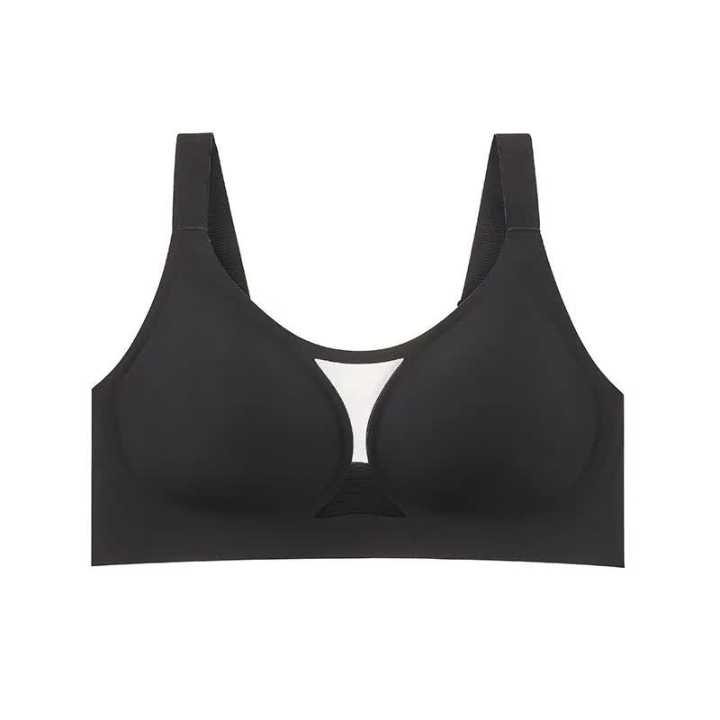 Plusock Comfort Mesh Wireless Bra - Black - 48 - F - image 2