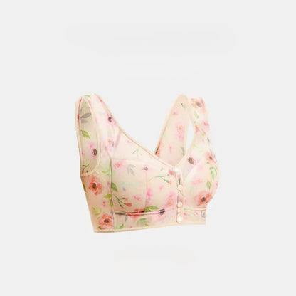 Plusock Floral Front Closure Wireless Bra - Nude - 6L - image 5